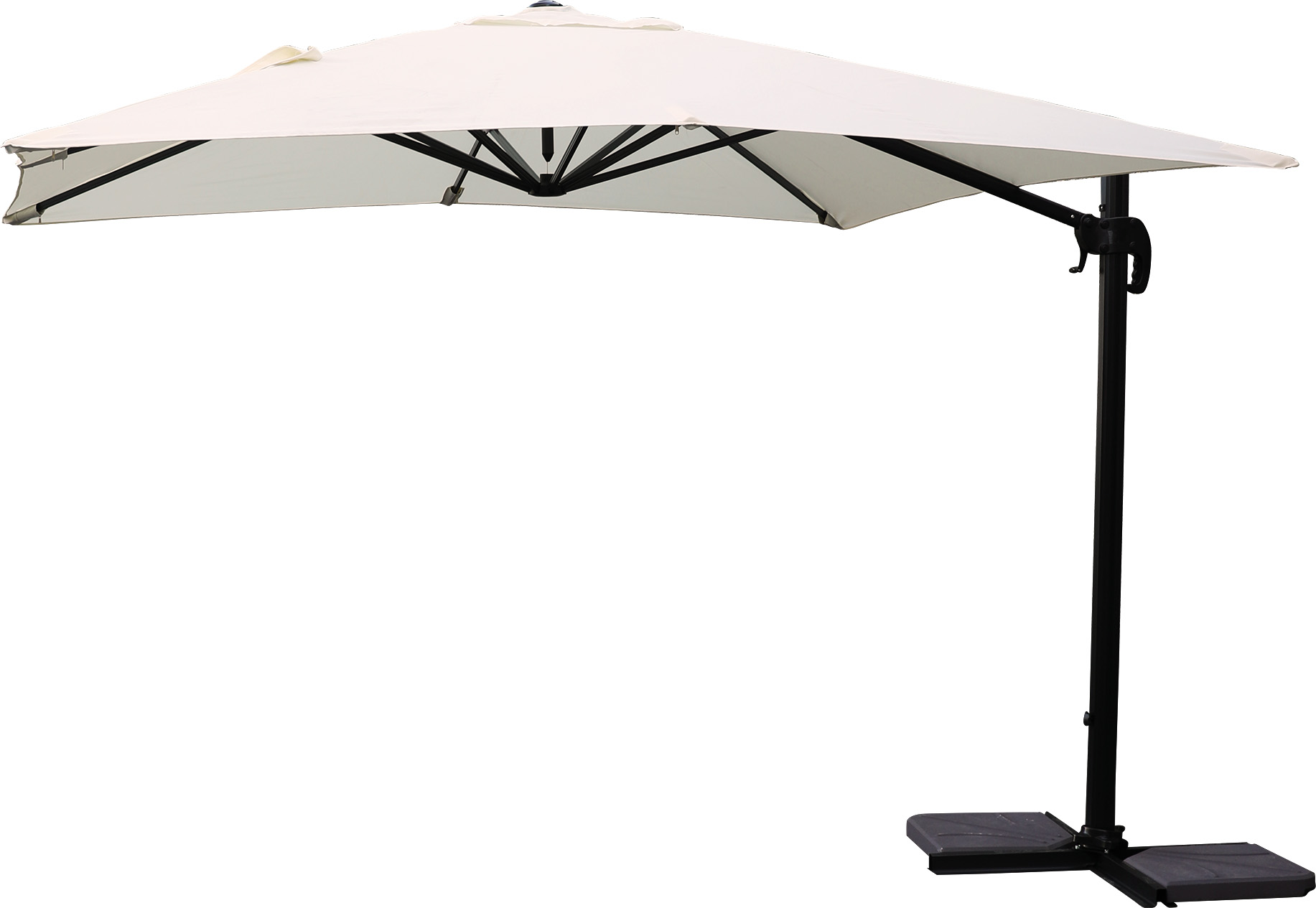 Hangparasol Square 3x3m Sand Mast Grijs 200g/m inclusief Voet