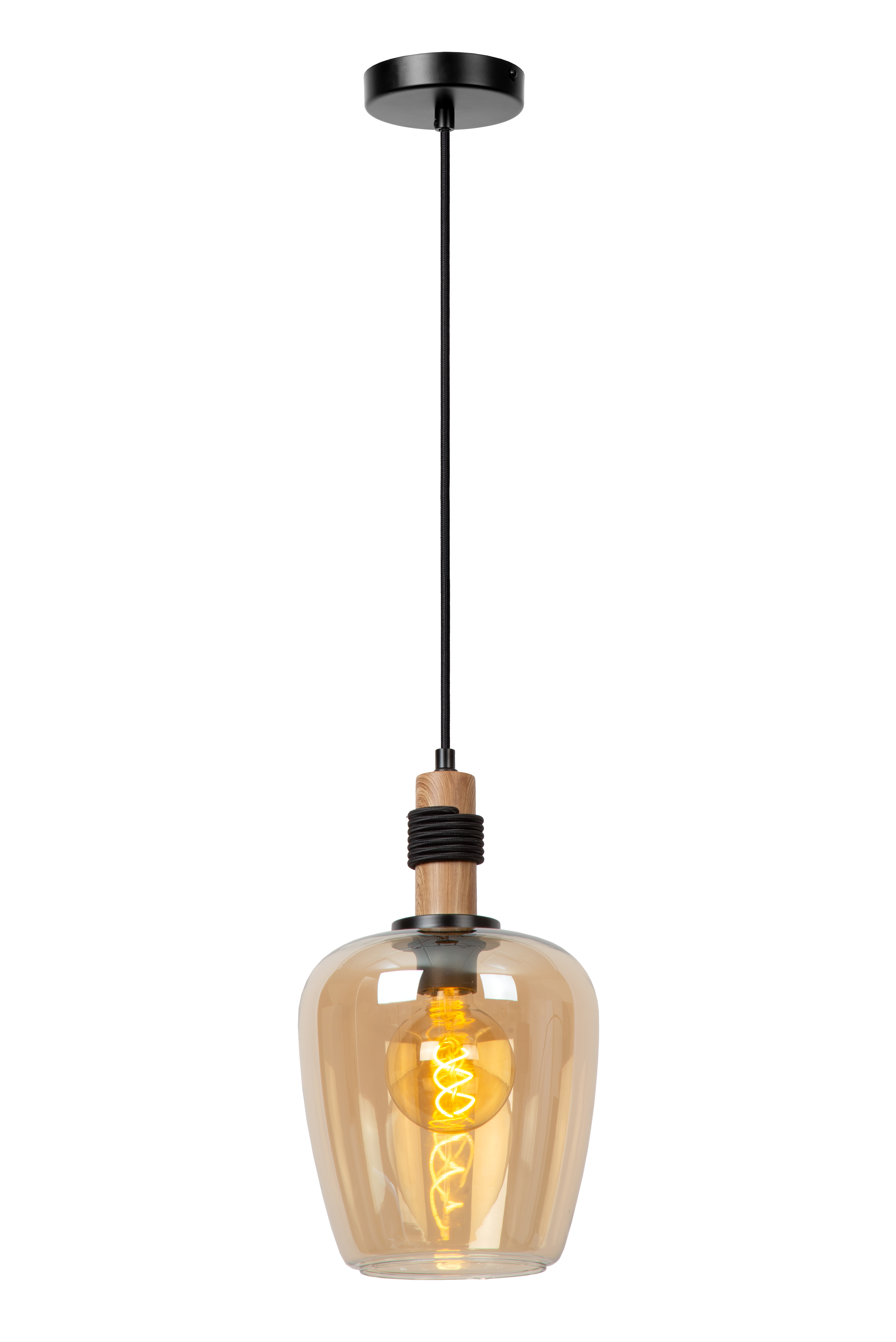 Lucide ILONA Hanglamp Amber diameter 22 cm 1x E27