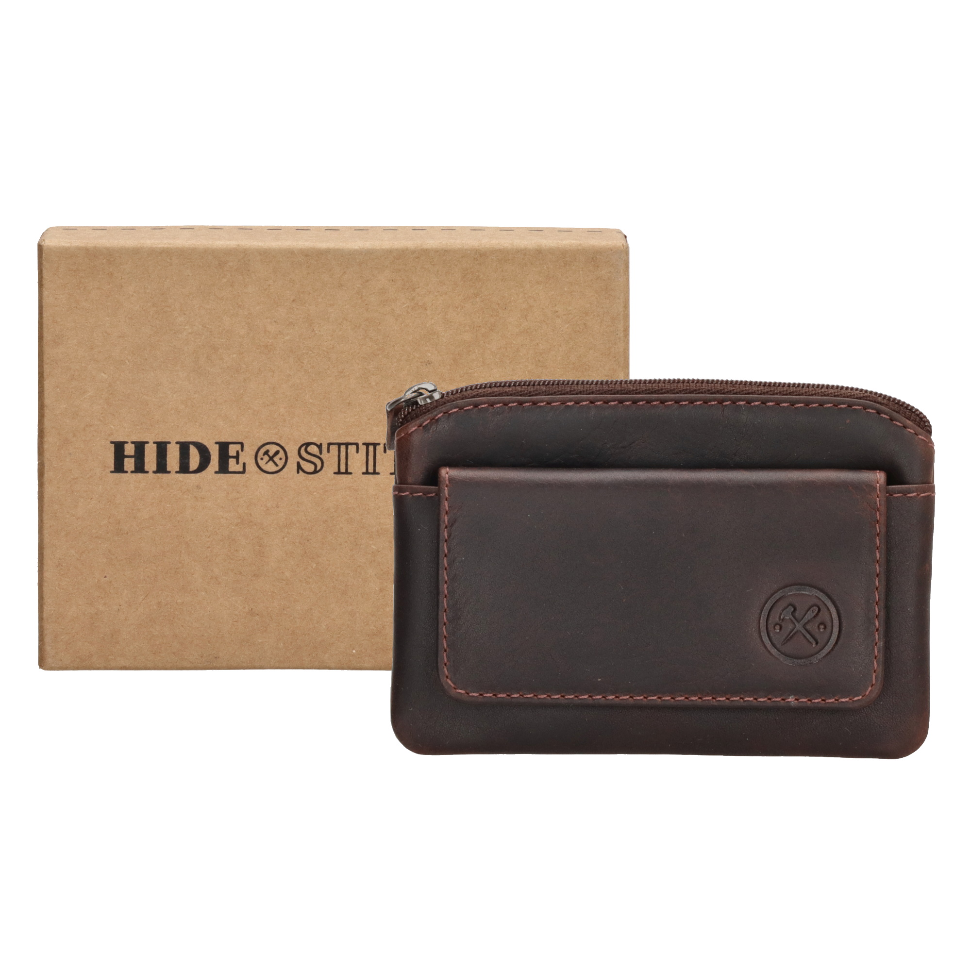 Hide & Stitches Portemonnee Japura 11x0.5x8 - Donkerbruin