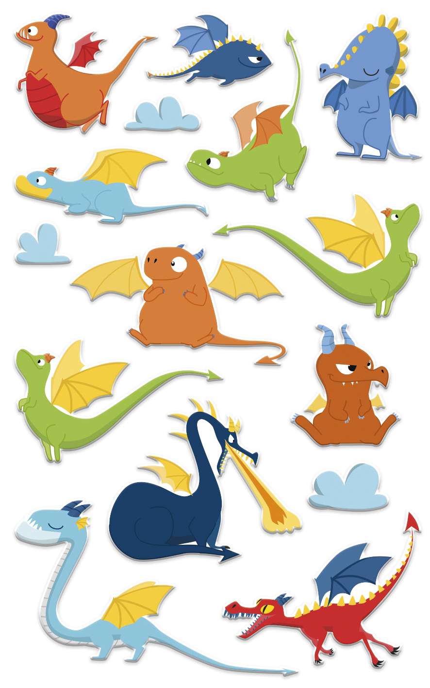 Maildor 3D Stickers Cooky Draken 7.5x12cm - 1 Vel
