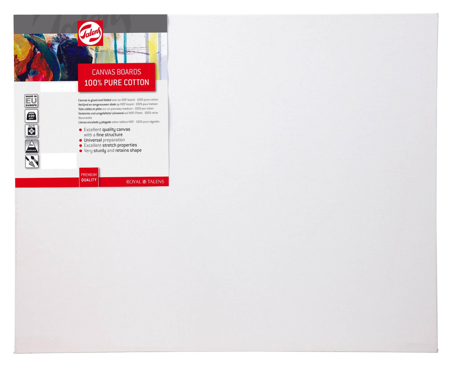 Talens Canvas Board, Kwaliteitsdoek Katoen 40x60cm - 300/m2 Talens Canvas Board, Kwaliteitsdoek Katoen 40x60cm - 300/m2