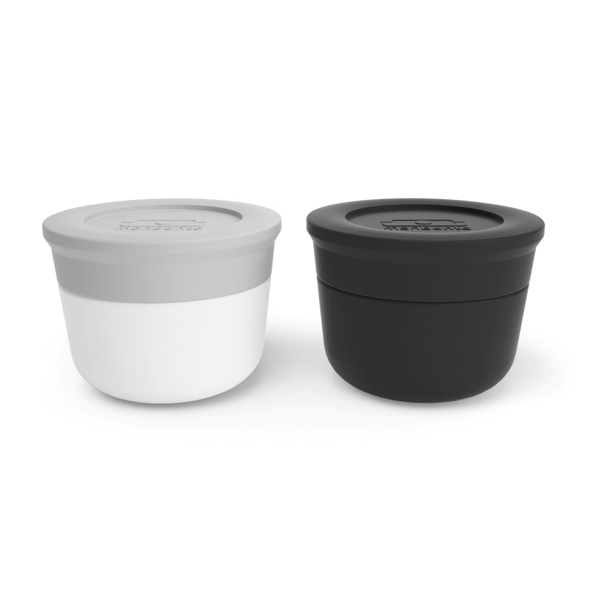 Monbento Dressingpotje MB Temple S set 2 stuks 10ml Grey Cotton/Black Onyx