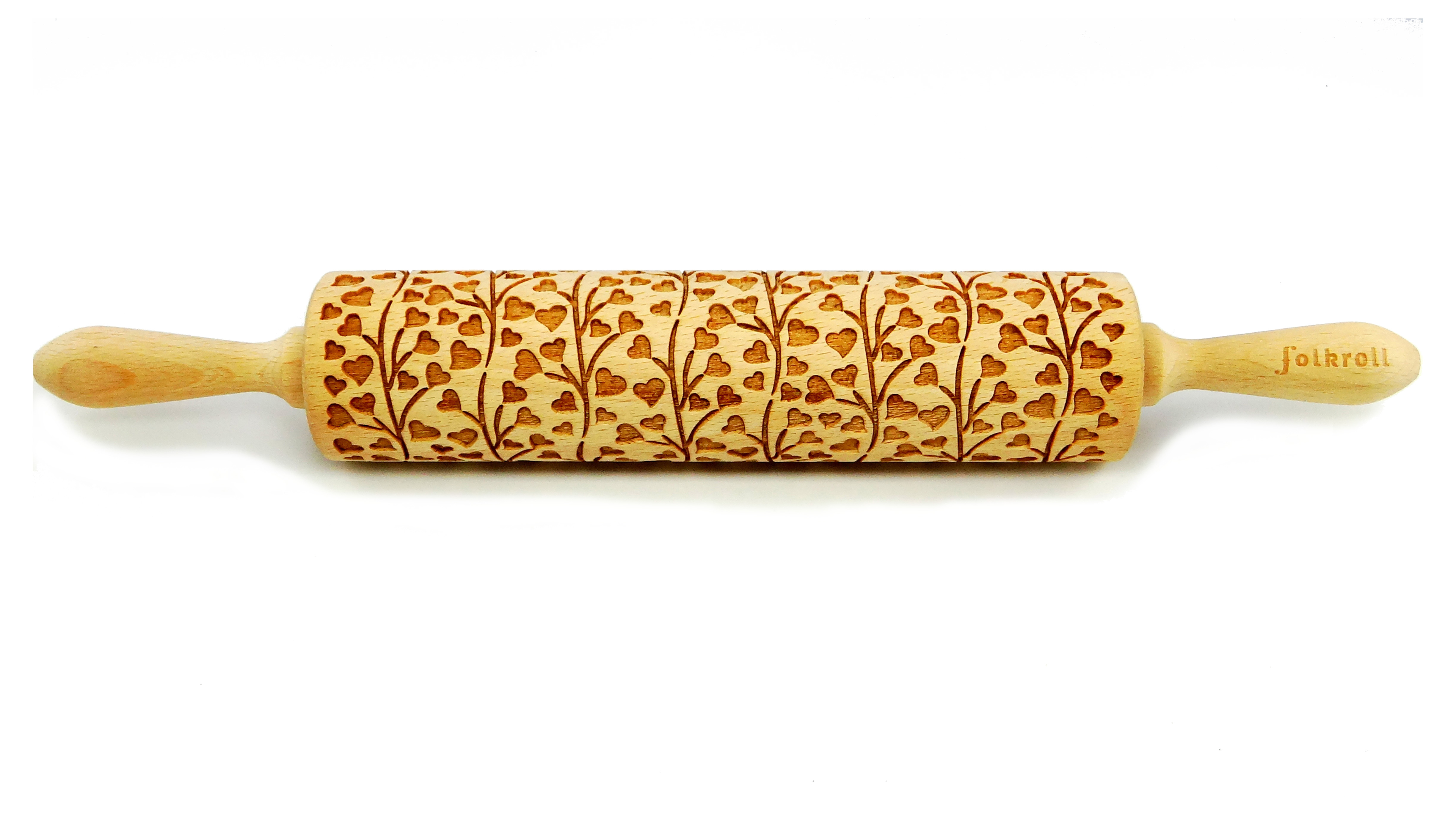 Folkroll Deegrol Hartjeslente - 43x6 cm - Hout