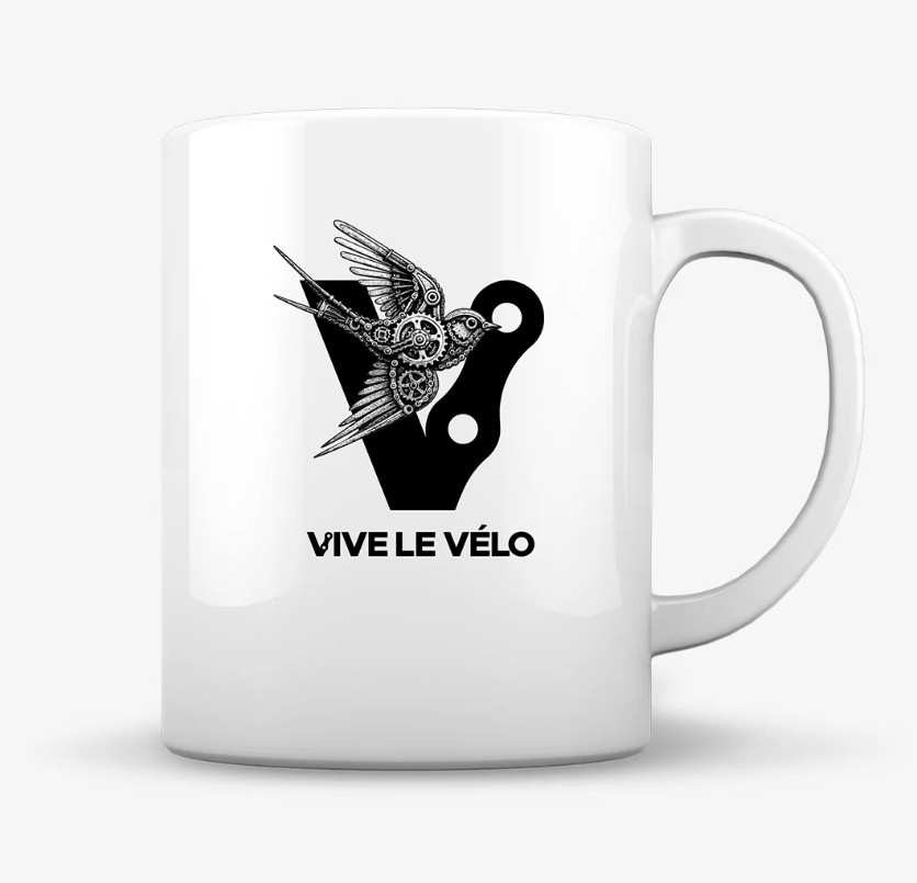 Vive le Vélo Koffiemok Black V-Icon Logo