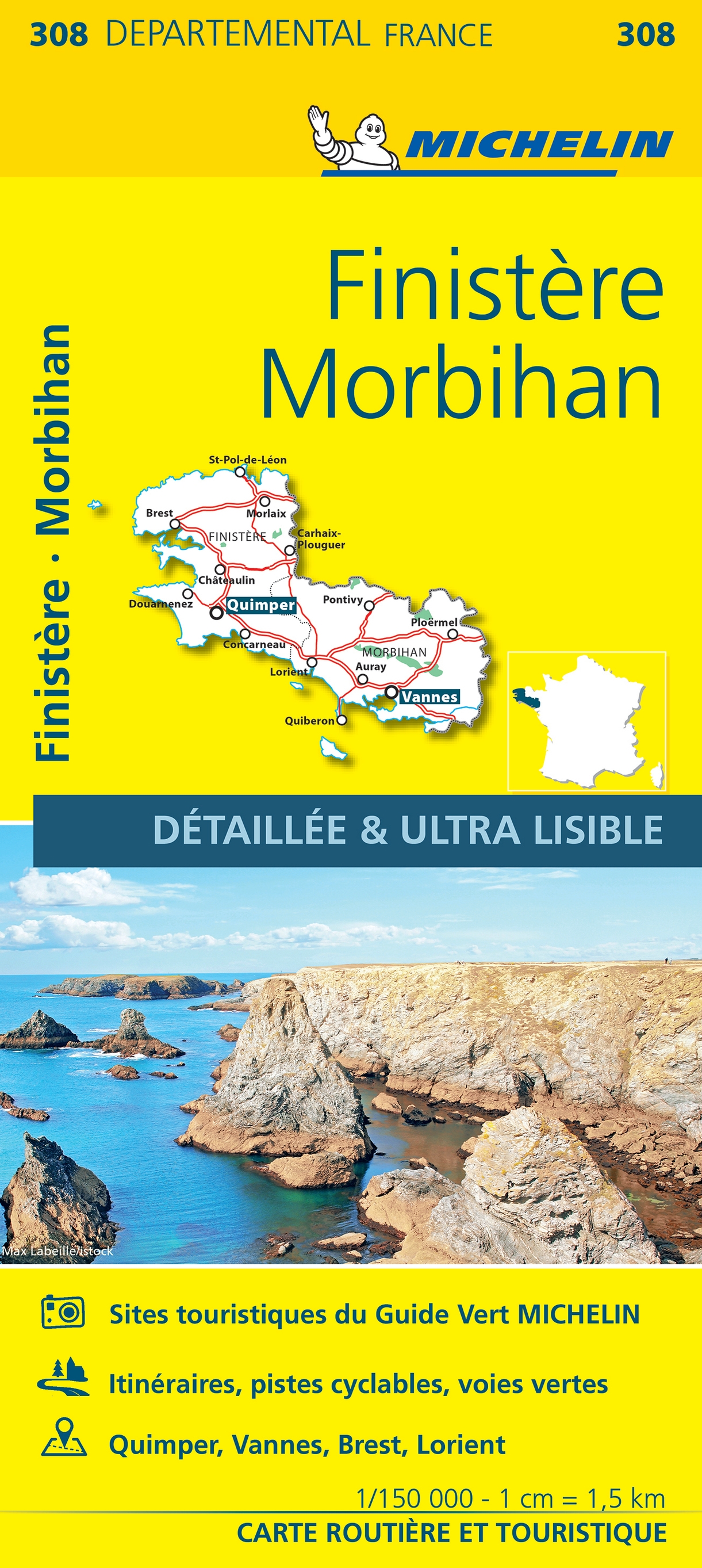 Michelin Kaart Regionaal Frankrijk Local Finistère - Morbihan