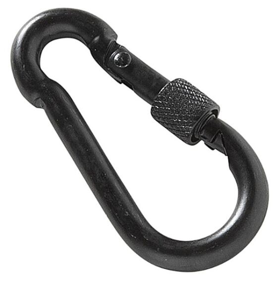 MACK 1 Karabijnhaak met Borgsl. 6 x 60 mm Zwart