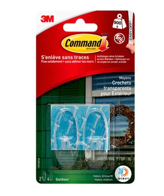 Command by 3M Haken Medium Outdoor 2 st Ovaal Transparant