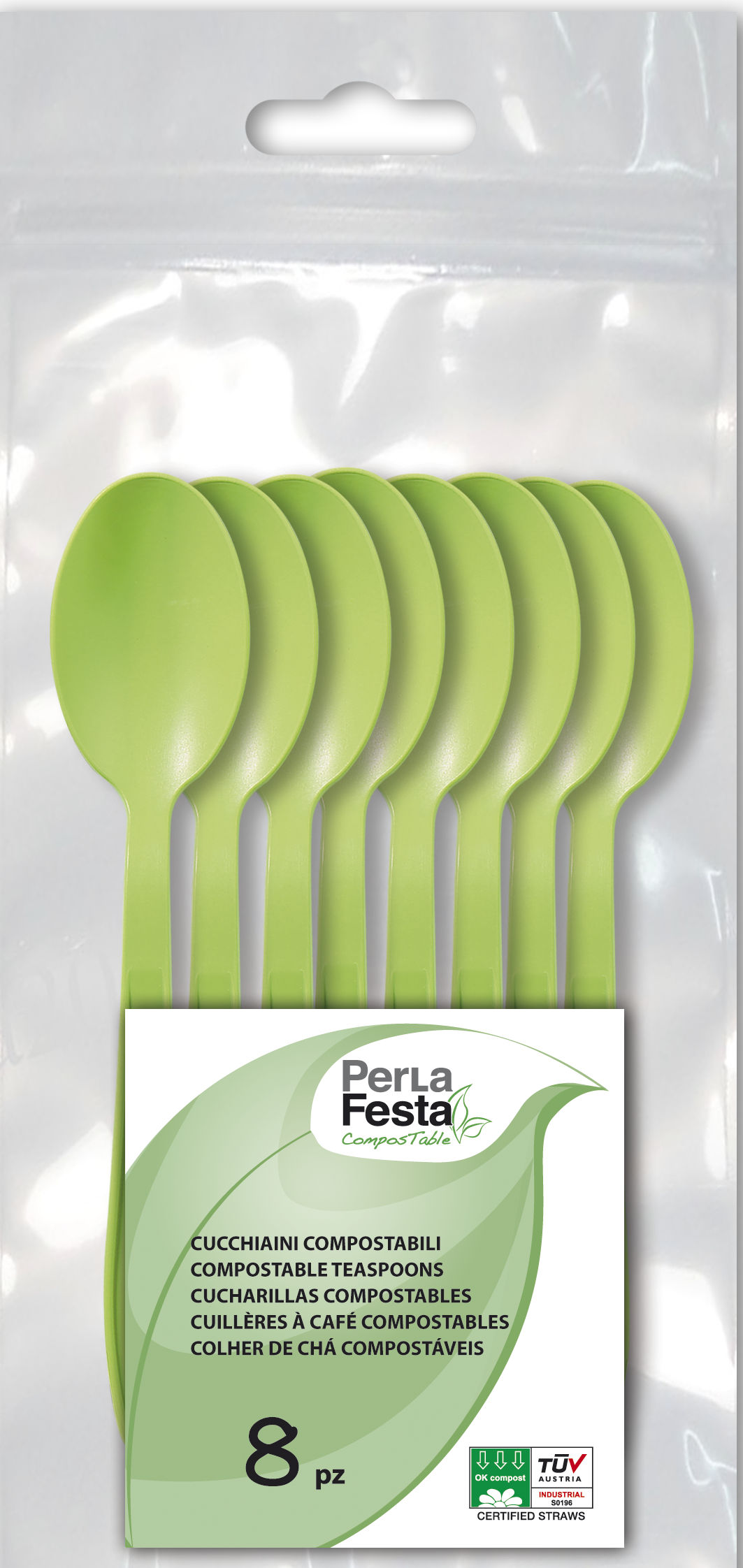 Perla Festa Koffielepel Groen Composteerbaar 10 stuks