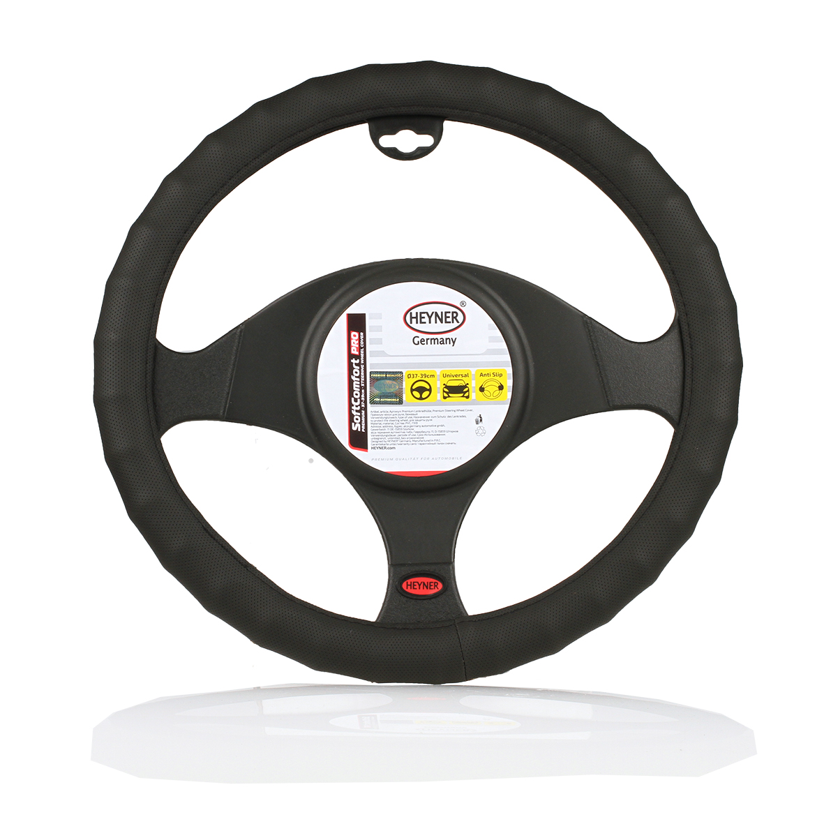 Stuurwielhoes Heyner soft comfort zwart skai diameter 37-39cm