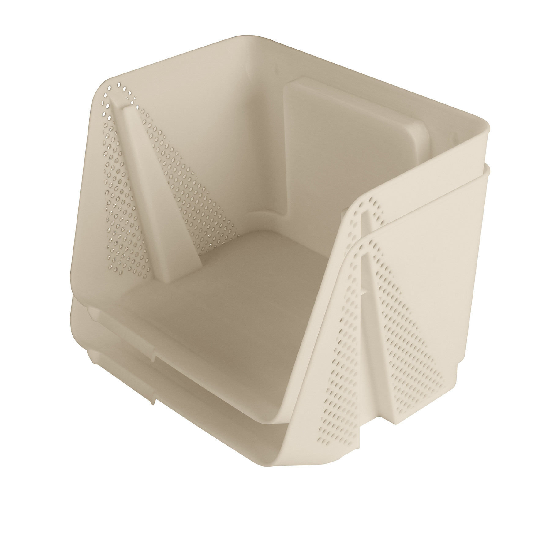 Sunware Opbergbox Sigma Home Stackable M Beige set 2 stuks - 25x20x17.5 cm