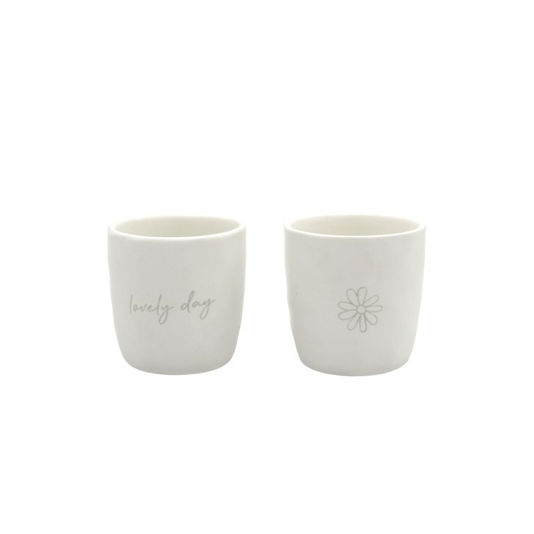 Leeff Mok Daisy Lovely Day set 2 stuks - 7.7x7.7 cm - zonder Oor