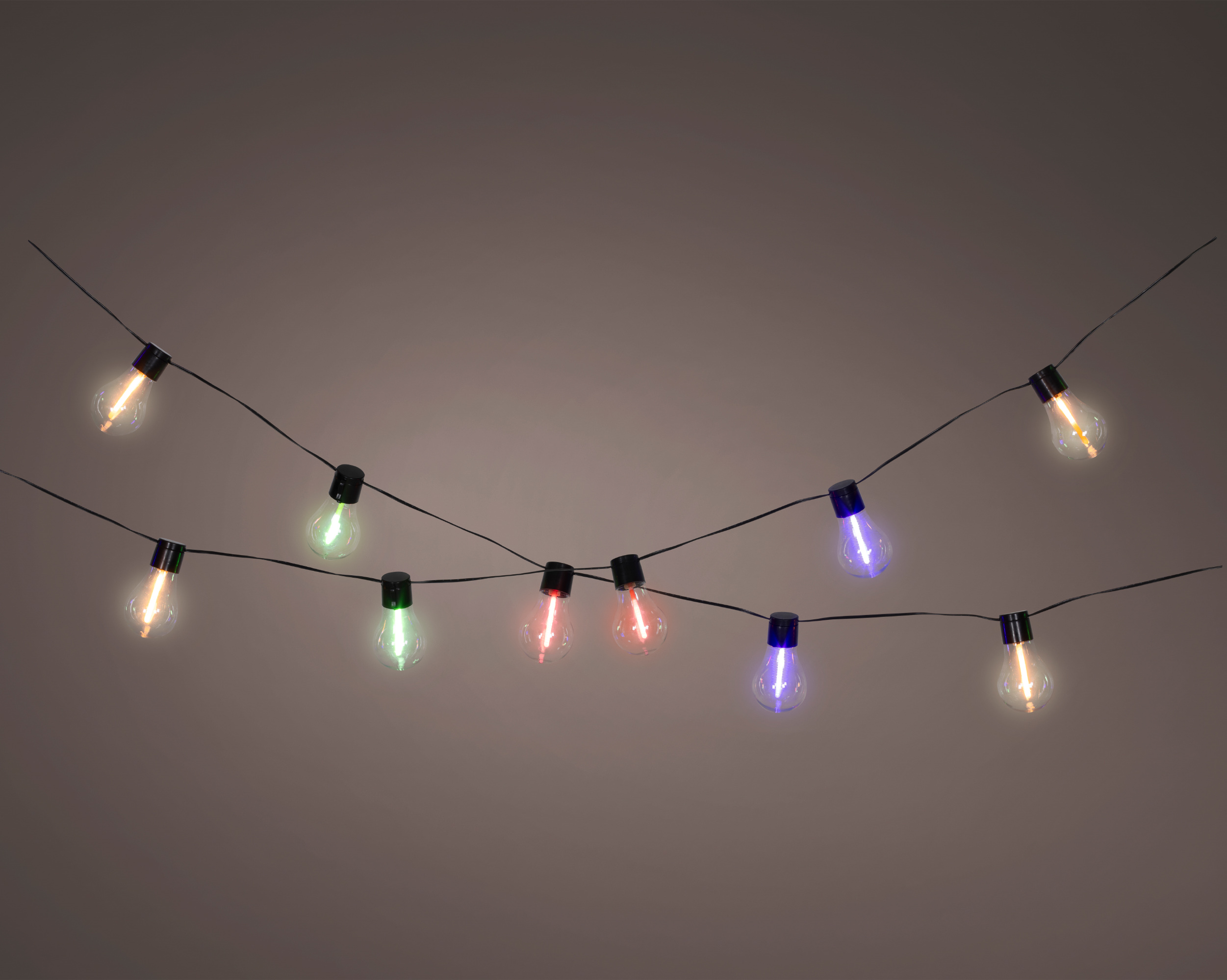 Partylight LED Flashing Outdoor 180cm - 10 leds - Black/Multi