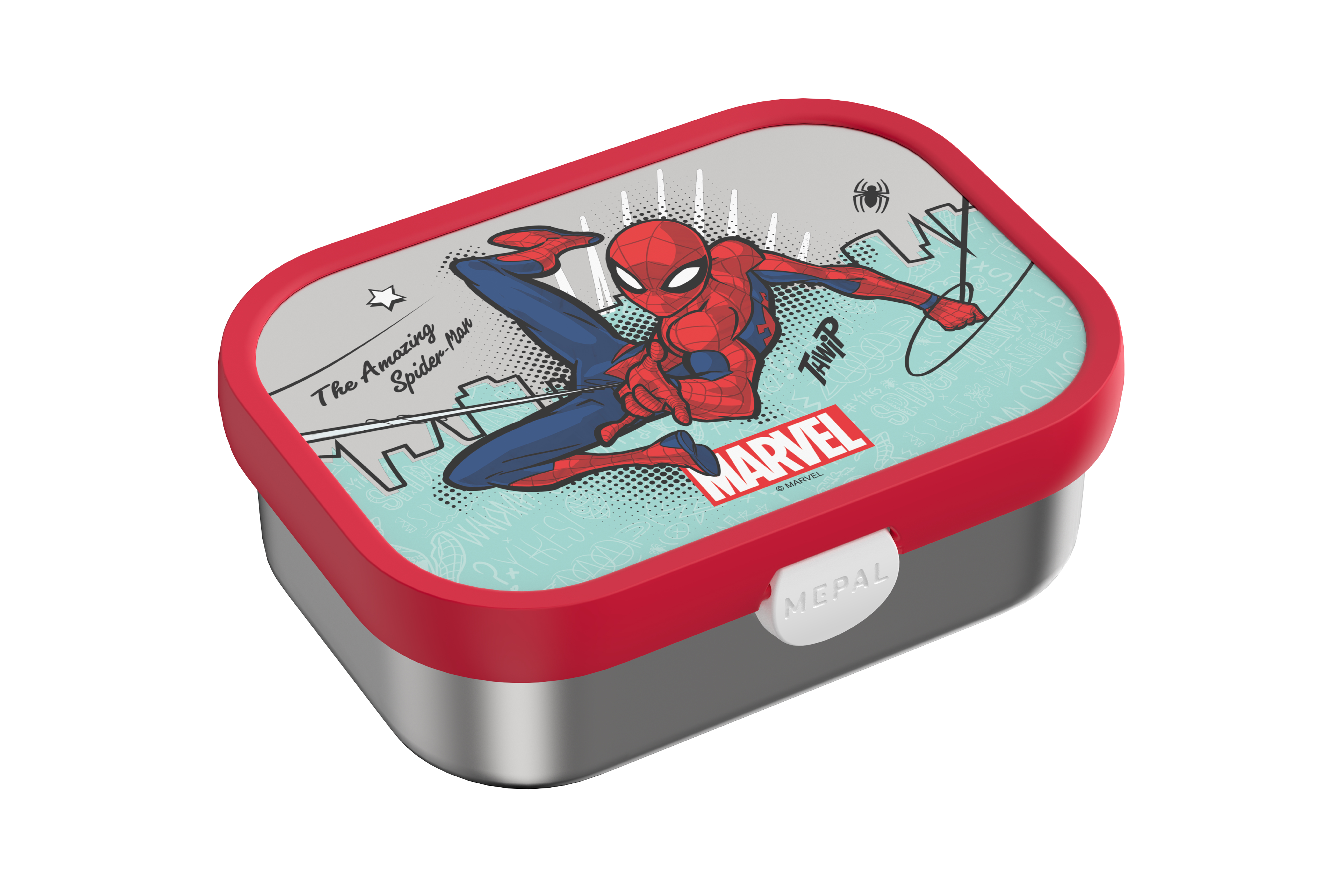 Mepal Bento Lunchbox Campus Spiderman 18x13x6 cm - RVS - met Vorkje