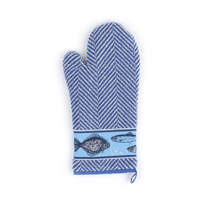 Bunzlau Castle Ovenhandschoen Fish 37x20 cm - Royal Blue