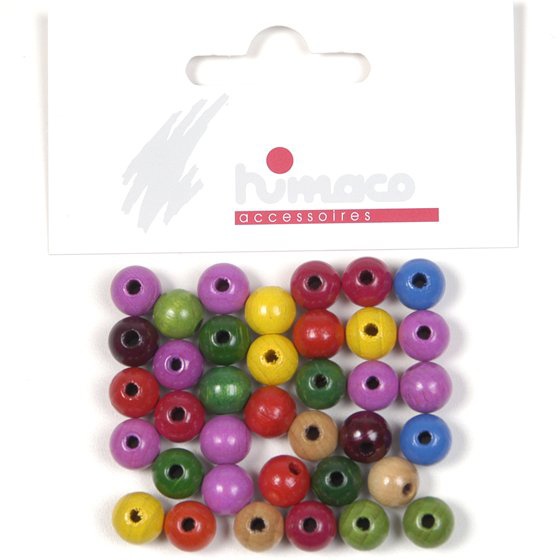 Himaco Hobby Houtparel 8mm - Gekleurd 90 stuks