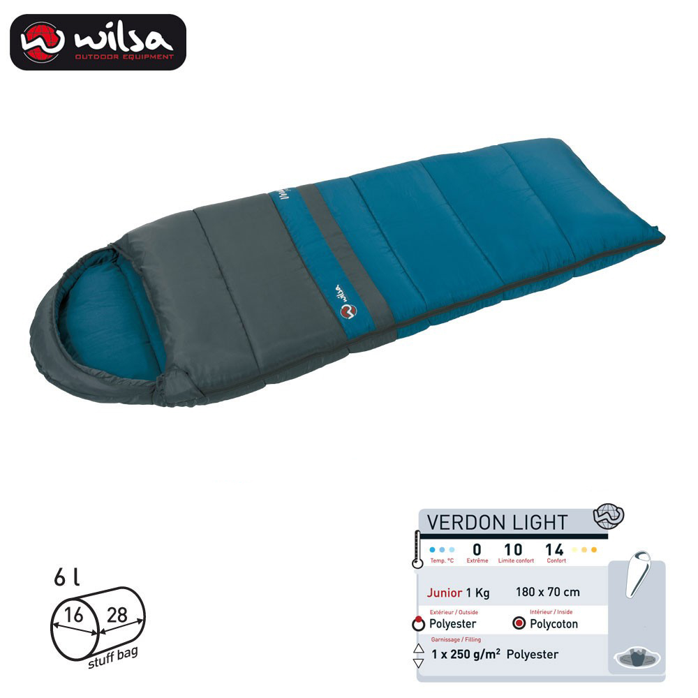 Wilsa Slaapzak Verdon Light Junior Grijs/blauw