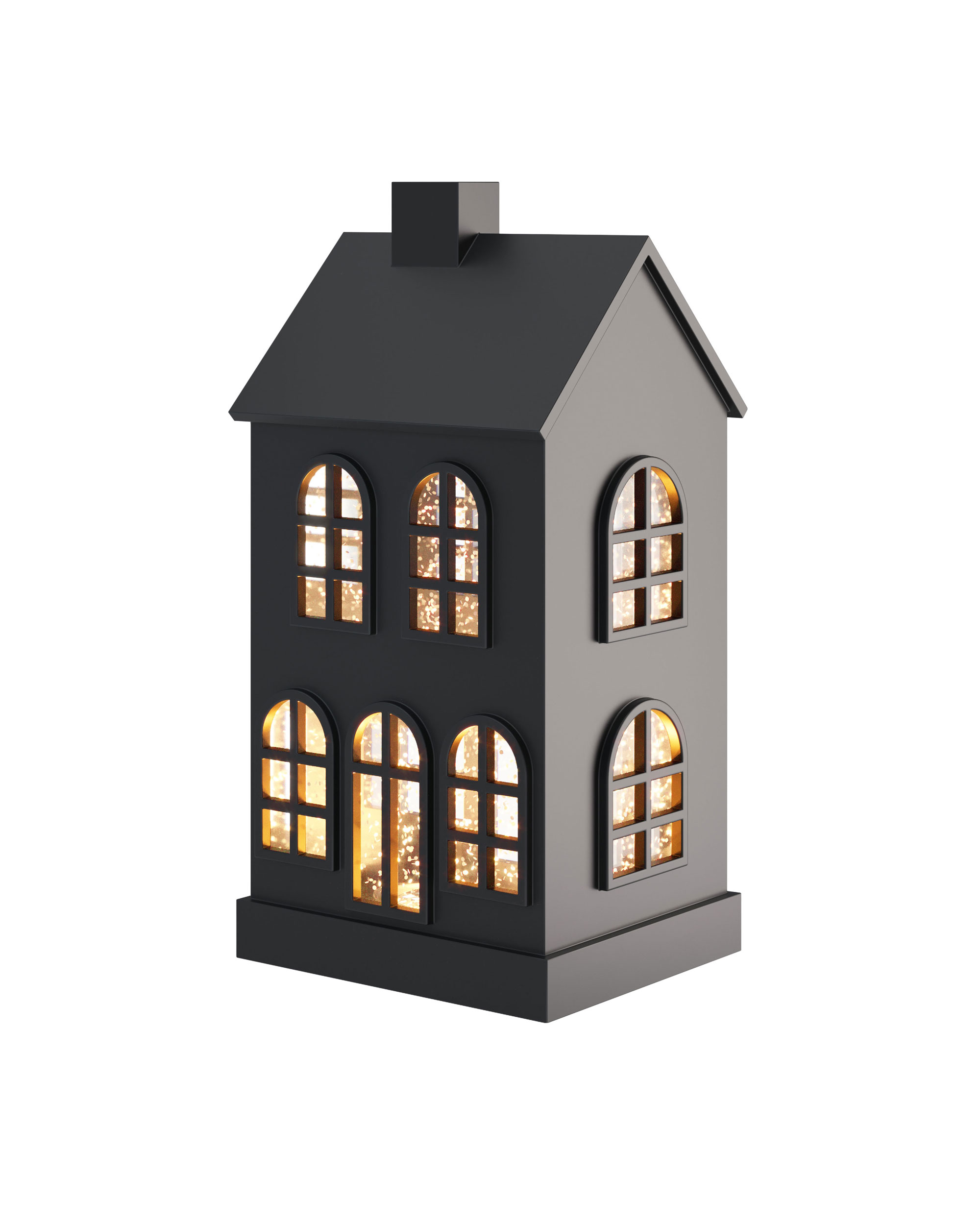 Sompex Lamp Glamor House Black 11.5x11.5x23 cm - Bewegende Glitter