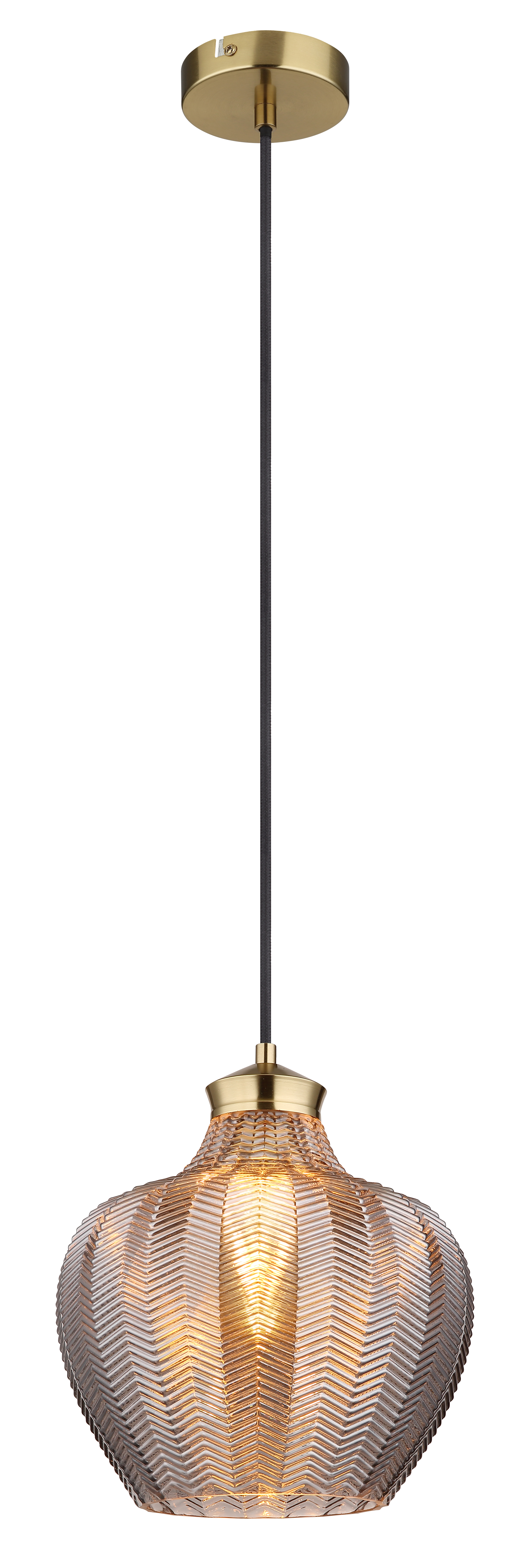 Globo Hanglamp Jessica Mat Goud Rookglas 1x E27