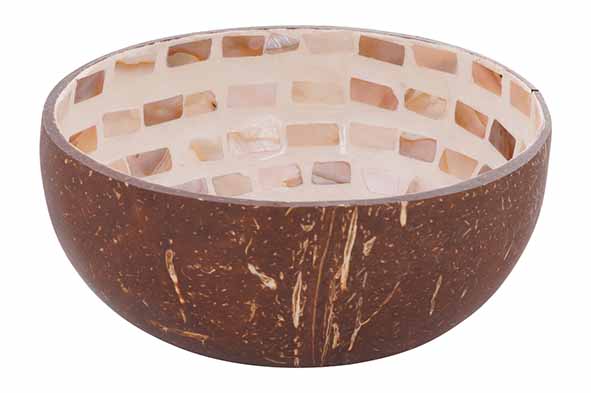 Noya Cocos Bowl Brown Mosaic Circle 14cm