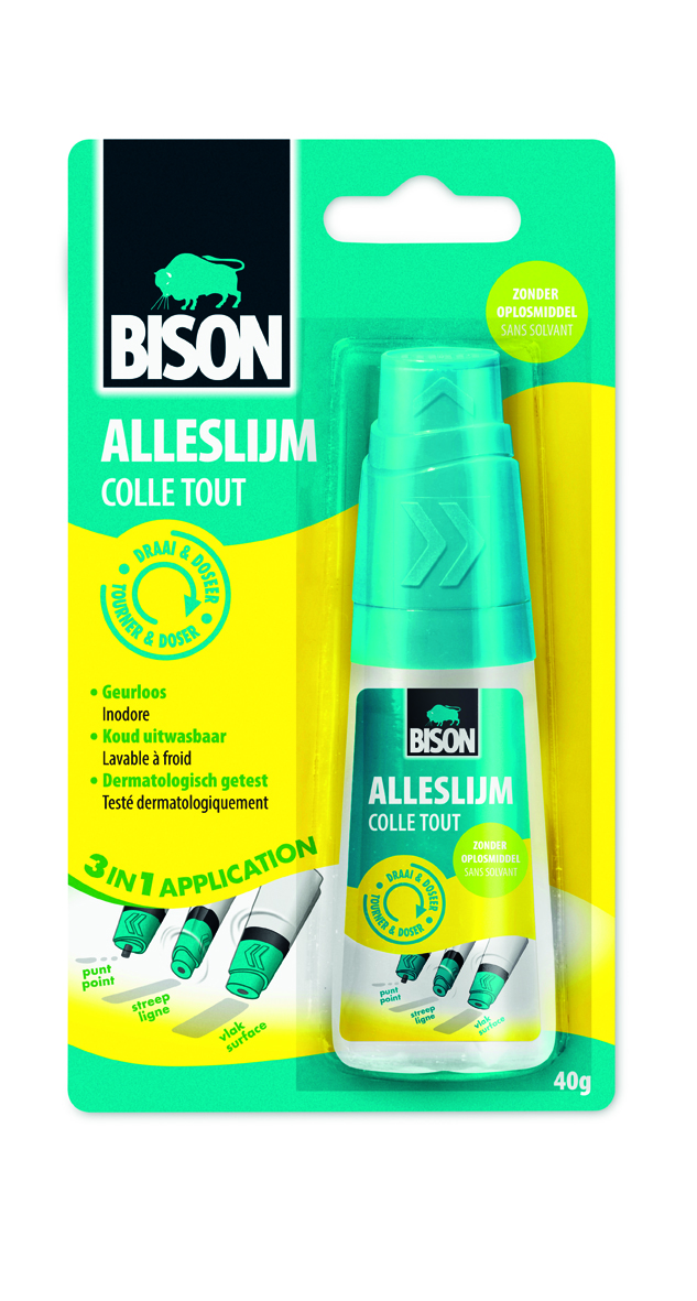 Bison Alleslijm Draai & Doseer 40gram Oplosmiddelvrij - Blister
