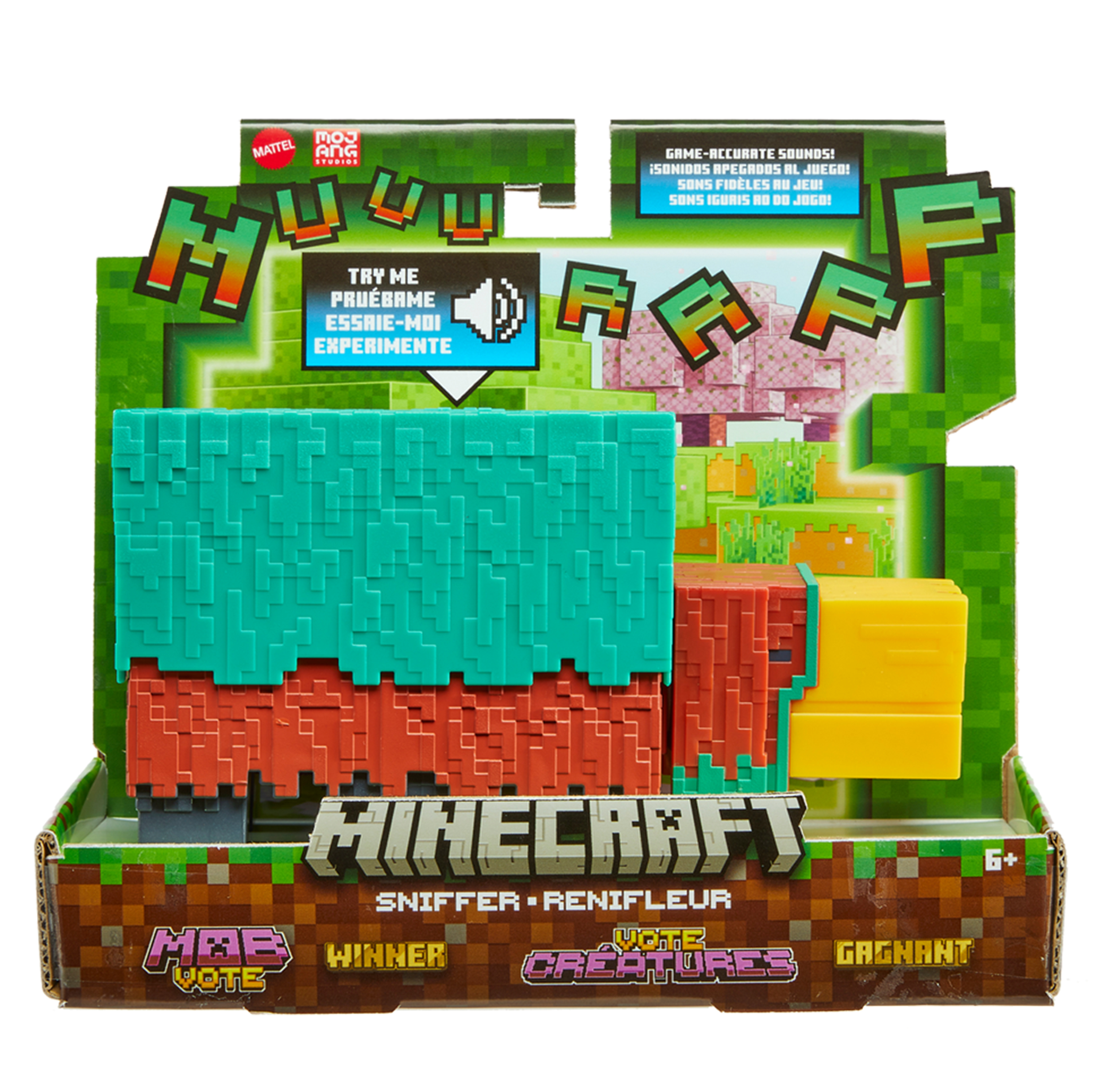 Minecraft Sniffer Figuur 8 cm, maakt geluid zoals in het spel