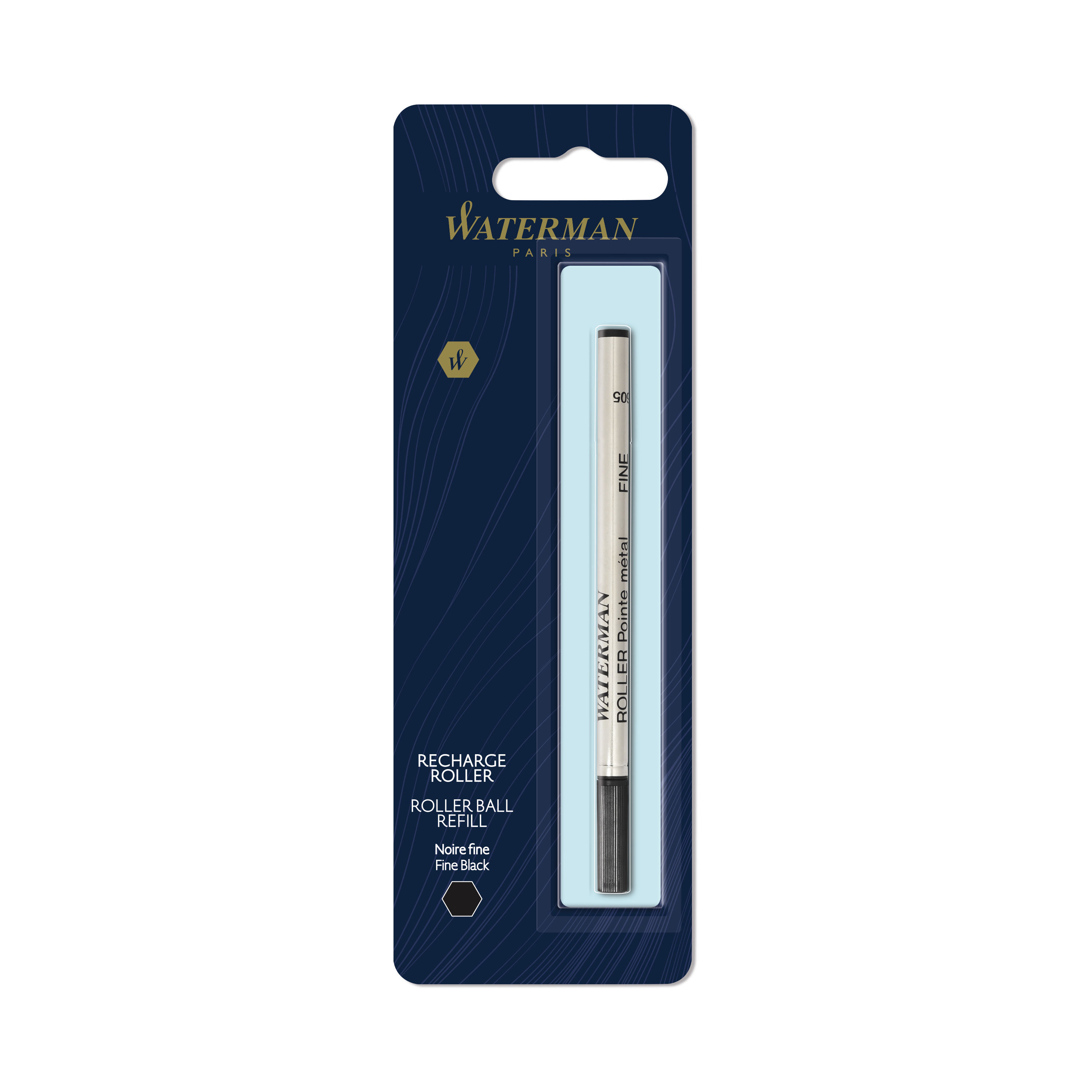 Waterman Rollerballvulling F Zwart - Blister