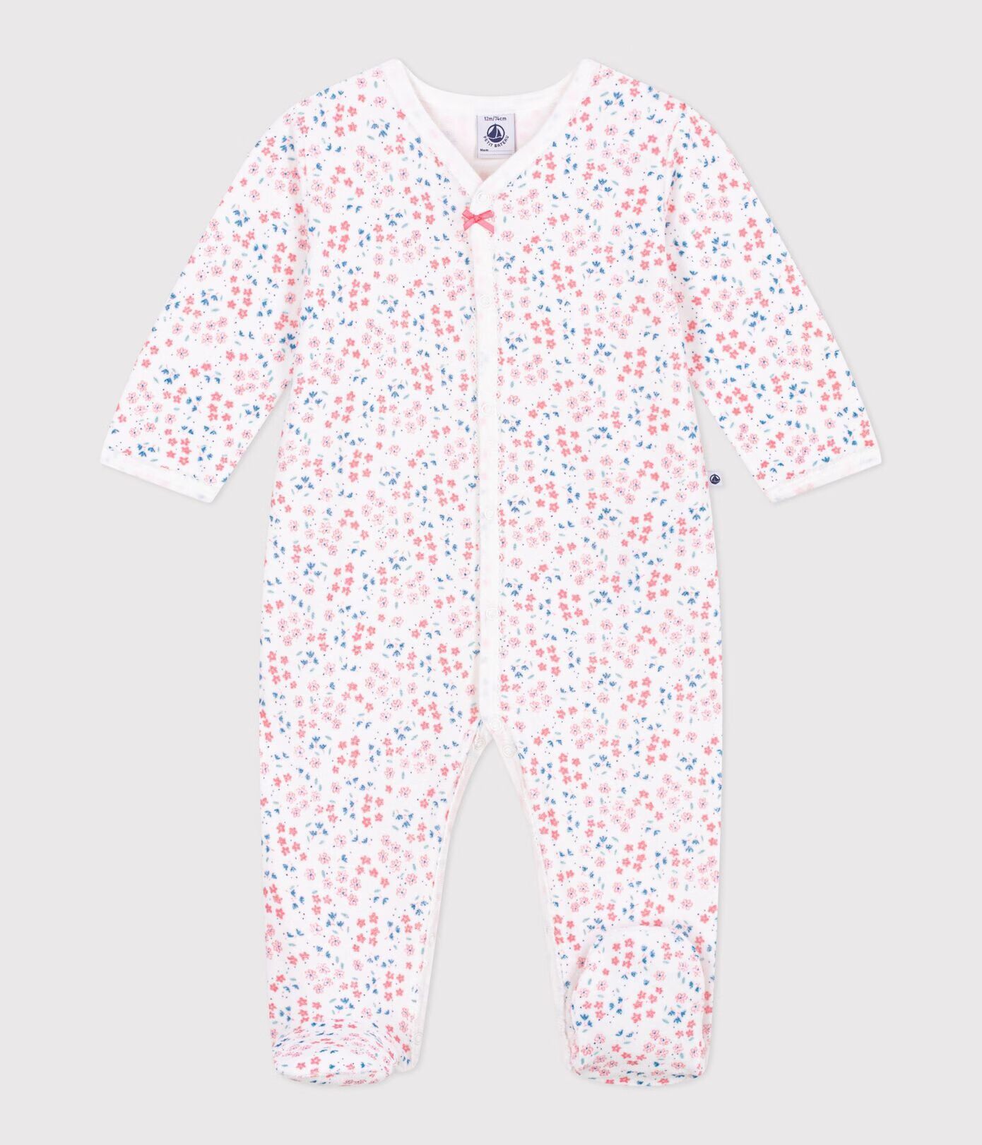 Petit Bateau Pyjama Baby Fluweel Bloemenprint