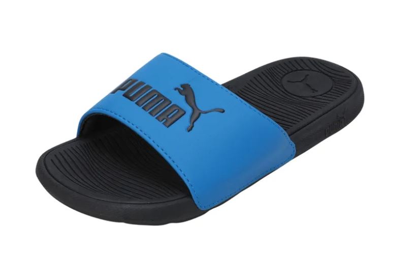 Puma Badslipper Jongens Cool Cat 2.0 Zwart/Kobalt - maat 5 - maat 38