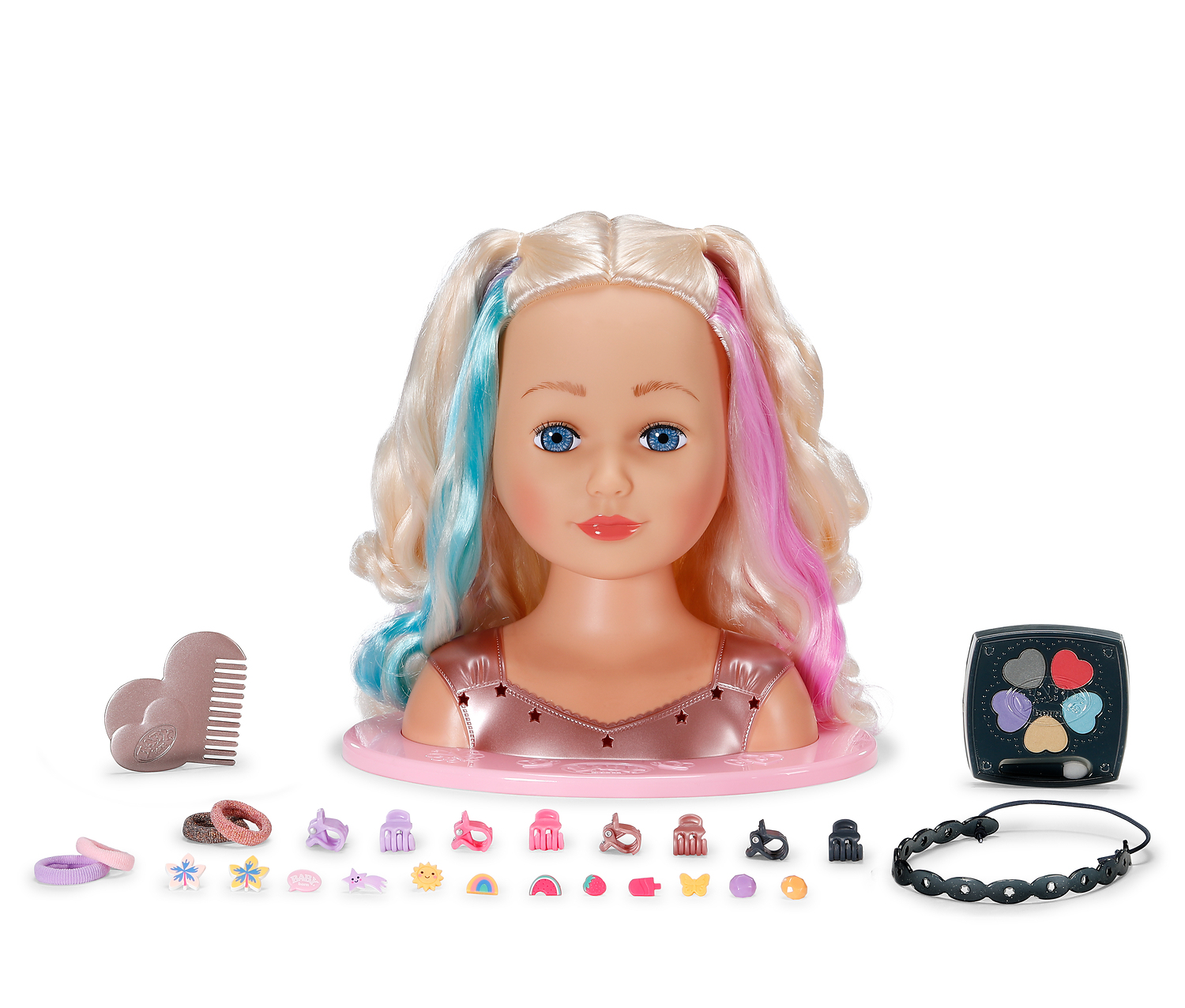 Baby Born Kaphoofd 27 cm Regenboog met Make Up