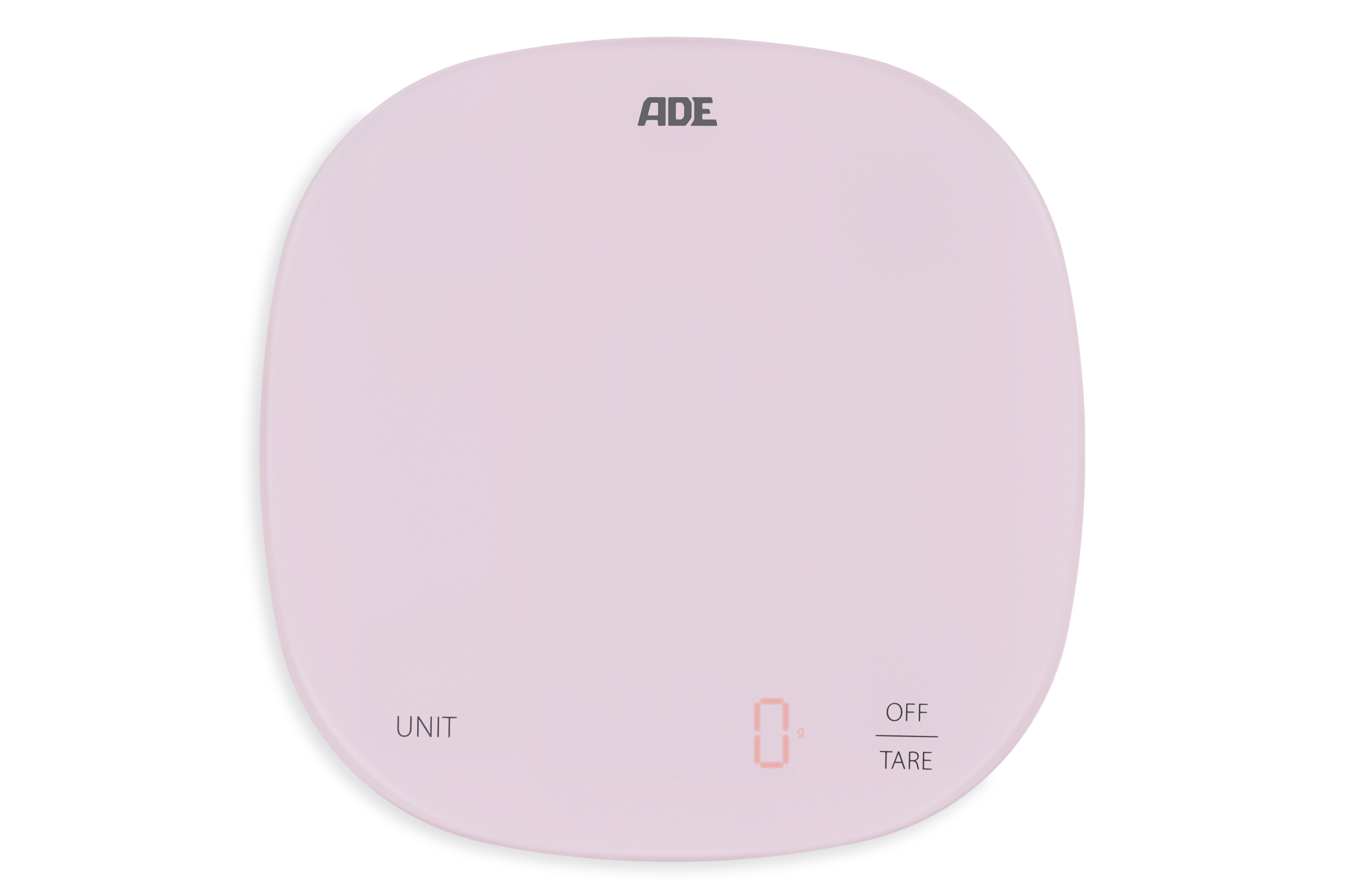ADE Keukenweegschaal Digitaal Pastel Pink 18x18 cm - tot 10kg - op Batterijen (incl.)