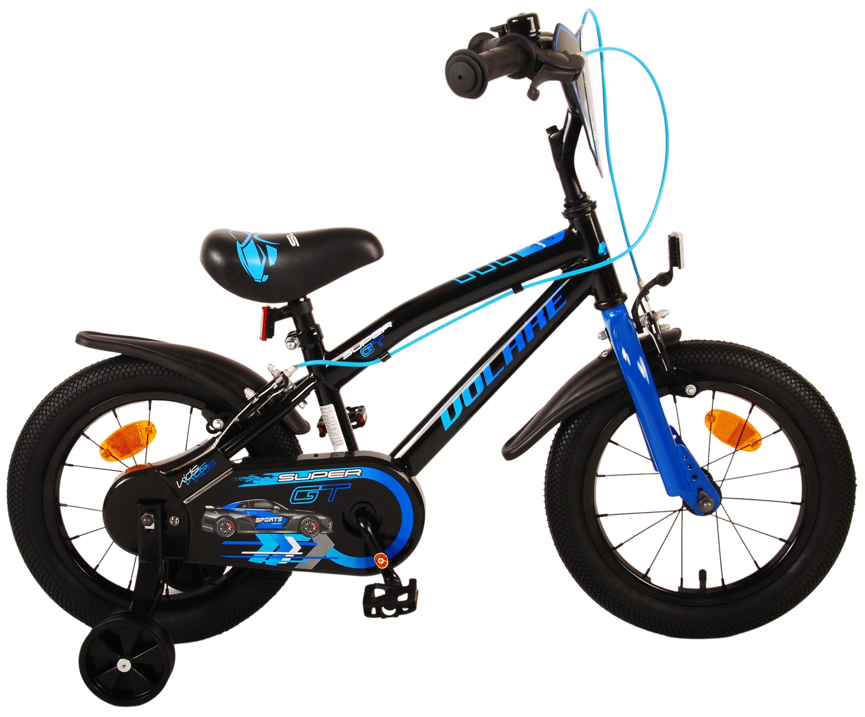 Volare Super GT Kinderfiets Blauw 2 Handremmen 14 inch