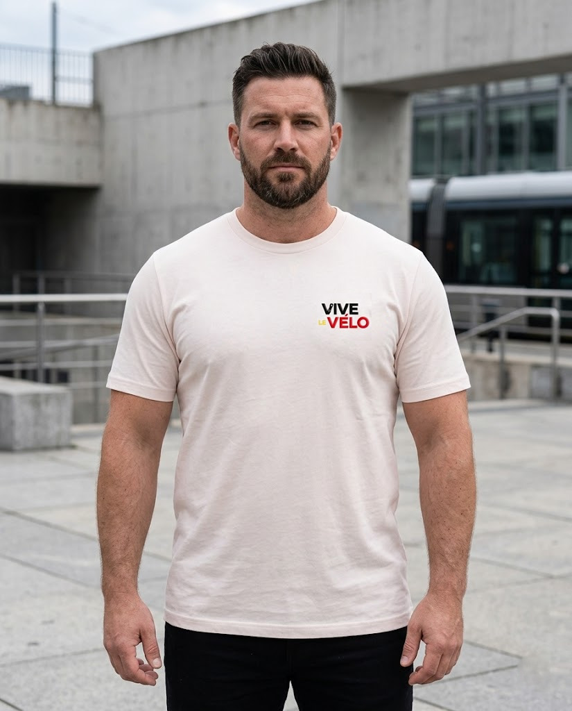 Vive le Vélo T-shirt Unisex Go Belgium Broderie Km Regular Fit Vintage White