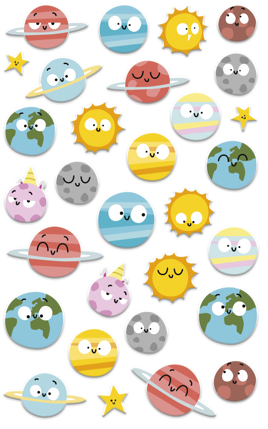 Maildor 3D Stickers Cooky Planeten 7.5x12cm - 1 Vel