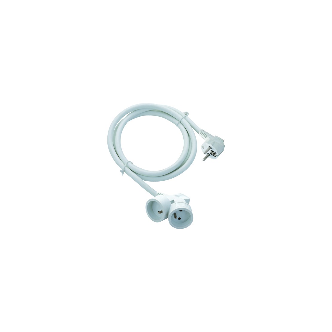 Chacon Verlengkabel 3m Wit Dubbele Kop 3G1,5