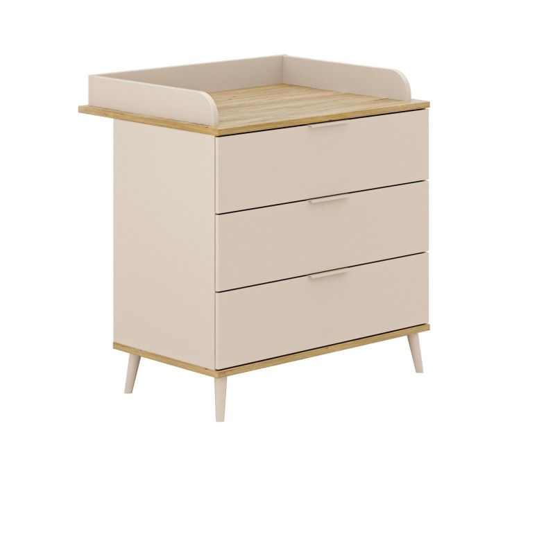 Yuny By Paidi Commode met 3 lades Hazel Casmere-Beige 94.7x 91.4x52.4 cm