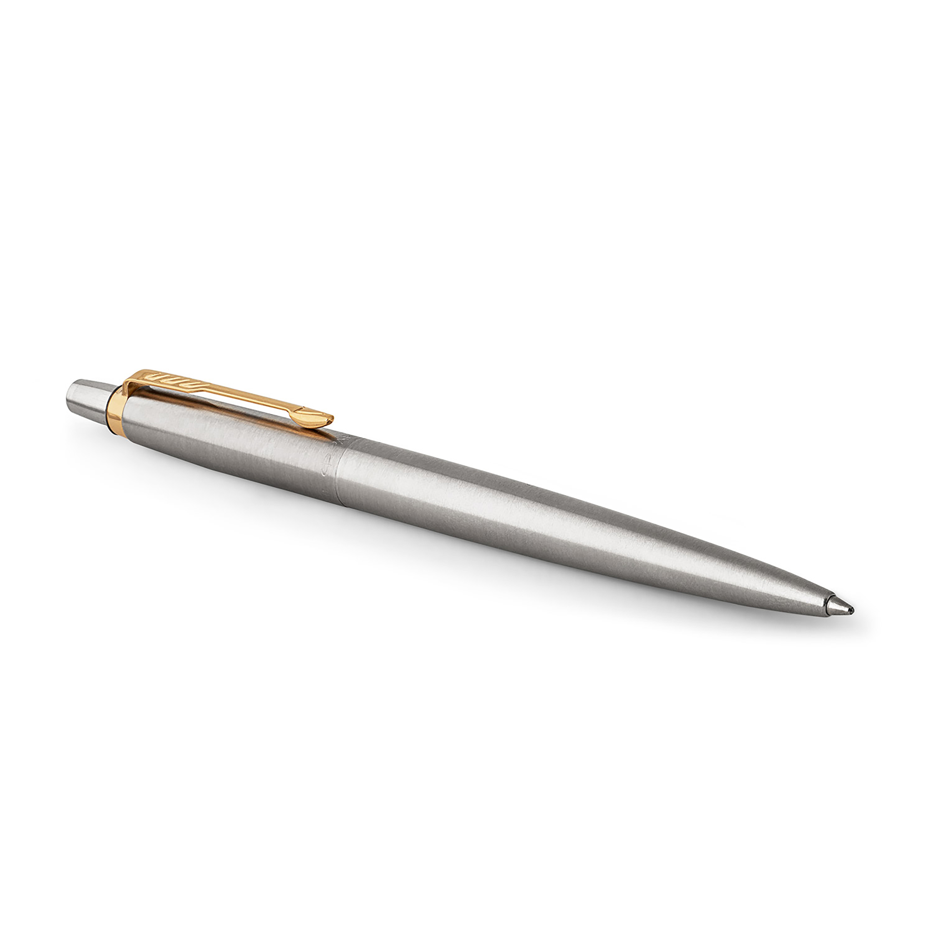 Parker Jotter Balpen Steel/Gold - M Blauw Schrijvend - Blister
