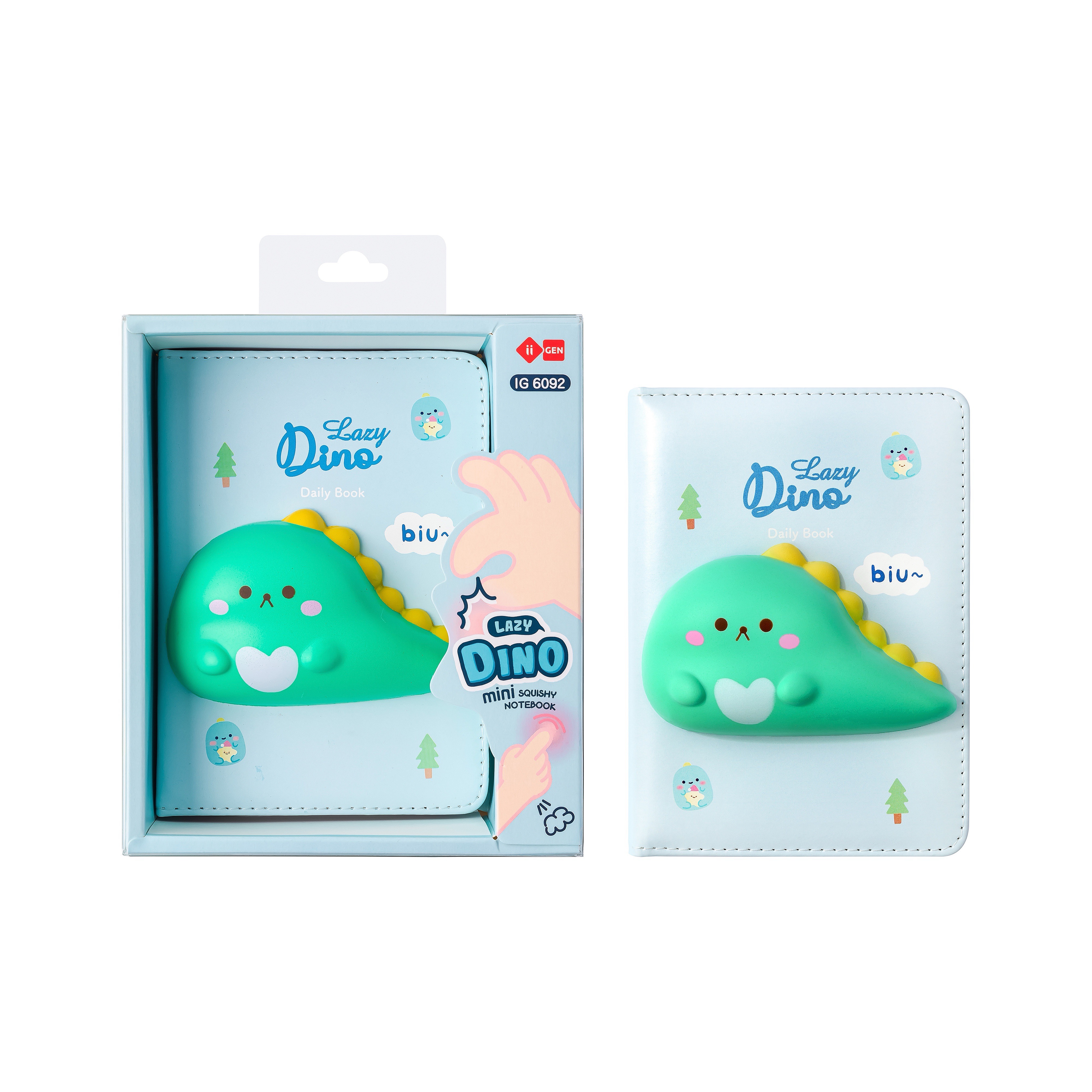 Lazy Stars Notebook Mini Squishy Dino 10.5x15.5 cm