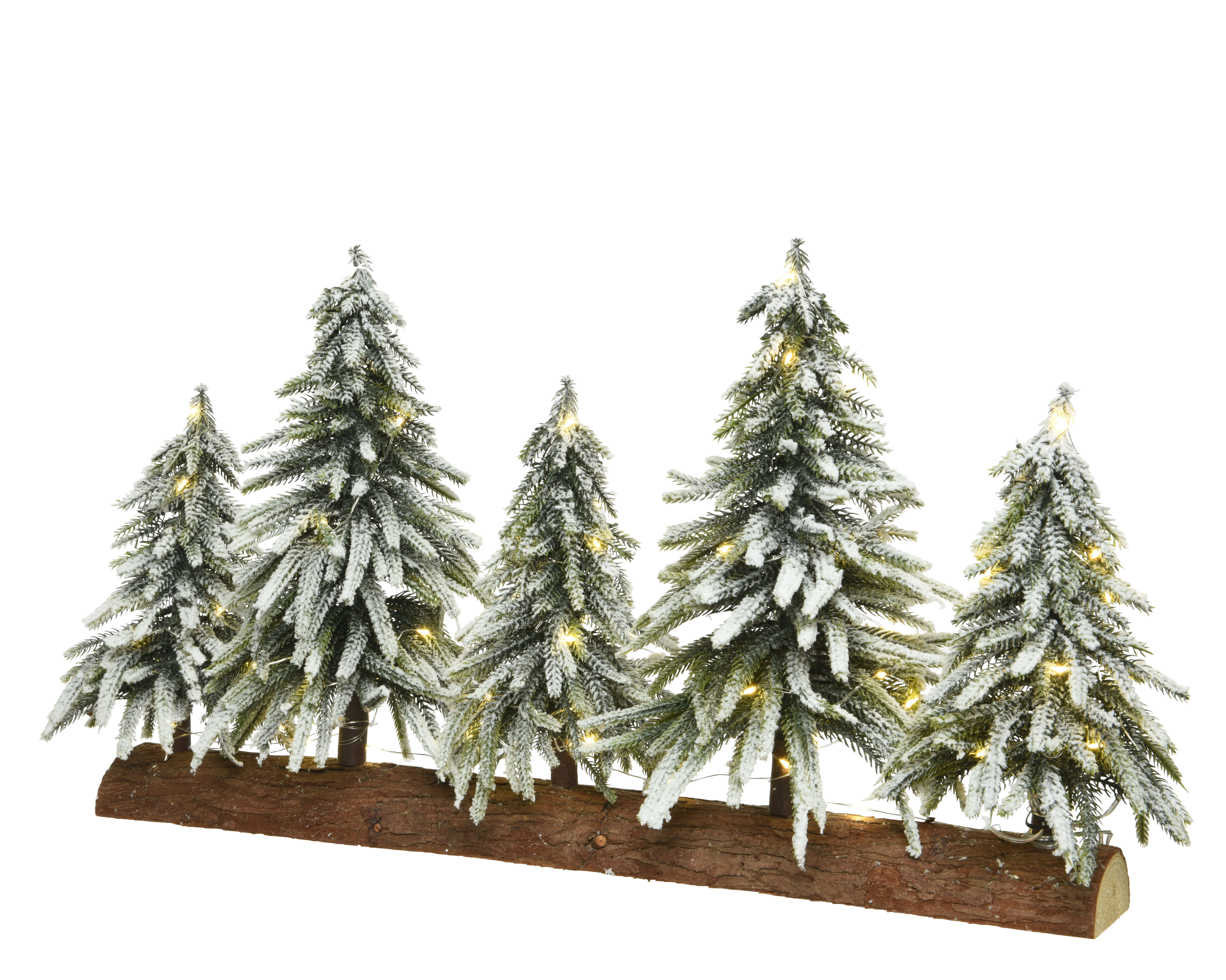 Tafelstuk Micro LED Bomen Snowy 65x15x35 cm - 70 Lights - Warm Wit