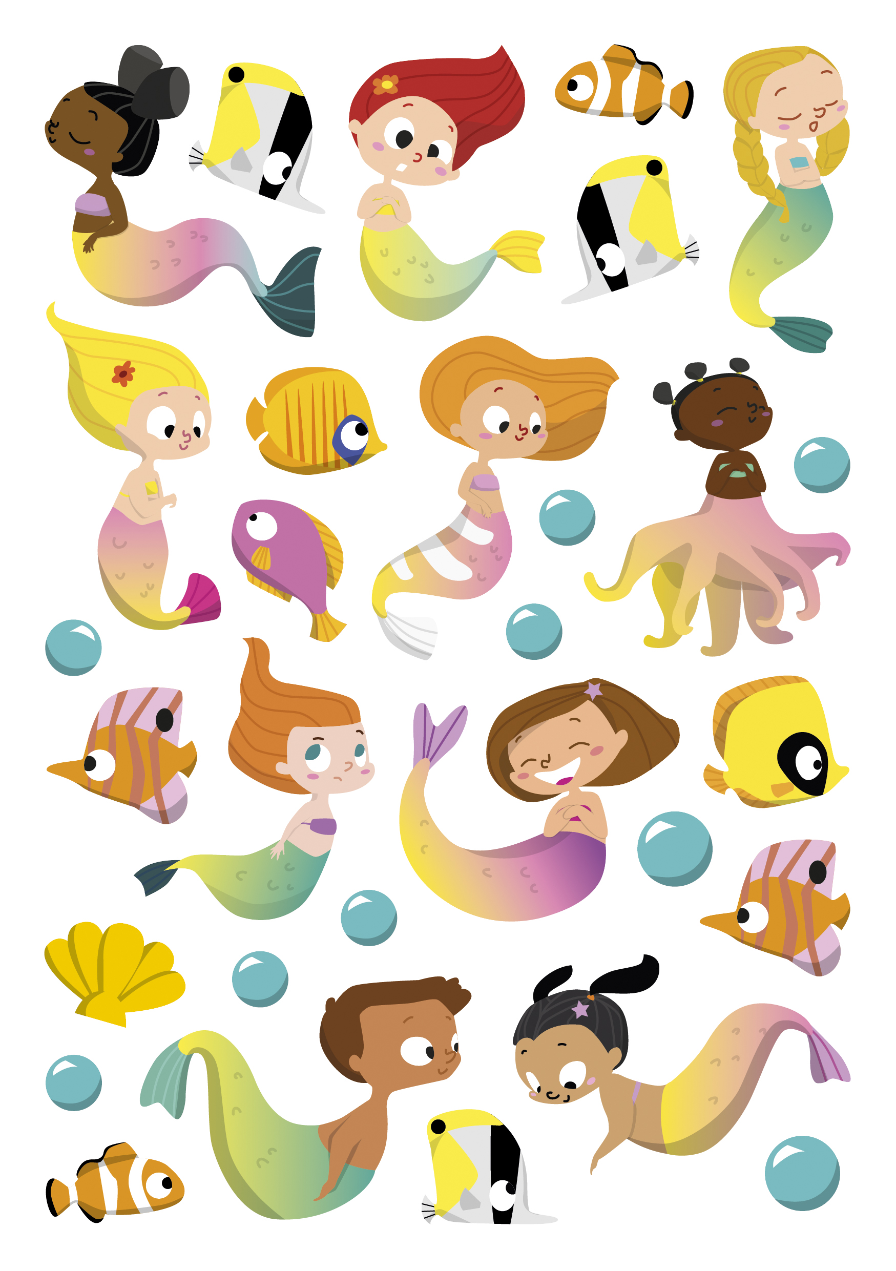Maildor Stickers Dreamy Zeemeerminnen 14.8x21cm - 6 Vel