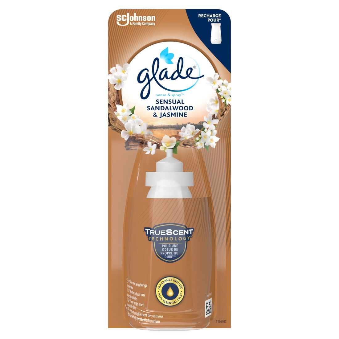 Glade Luchtverfrisser Sense&Sensual Refill True Scent Sandalwood 18 ml