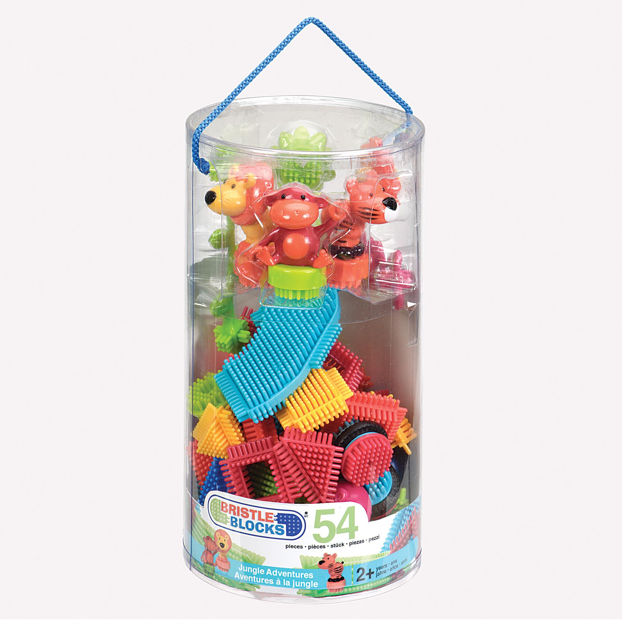 Bristle Blocks 54 delige tube met noppenblokken, jungle