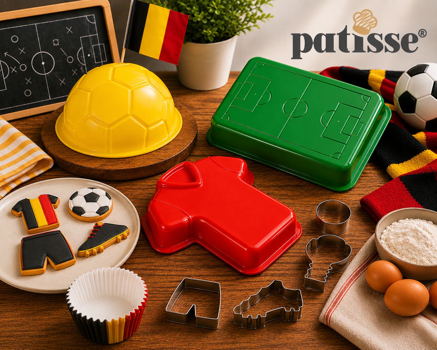 Patisse Uitsteekvorm Voetbal 5 stuks - Inox