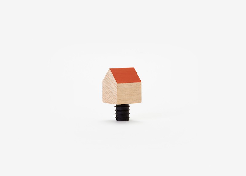 Flessenstop - Bottle House Areaware - 3.8x3.8x3.9cm - Red