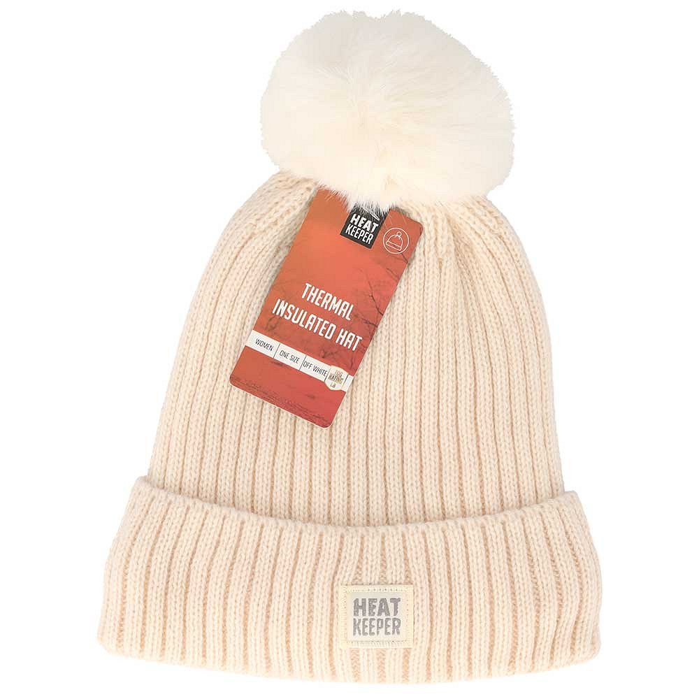 Heatkeeper Muts Dames Thermal Pompon Off White - One Size