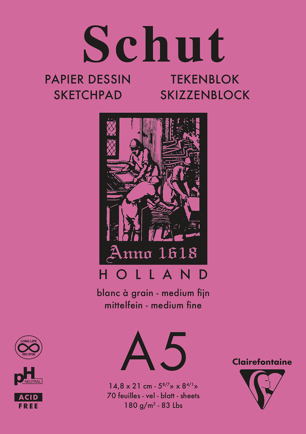 SCHUT Papier A5 Dessin & A Grain 180 g 70 vel
