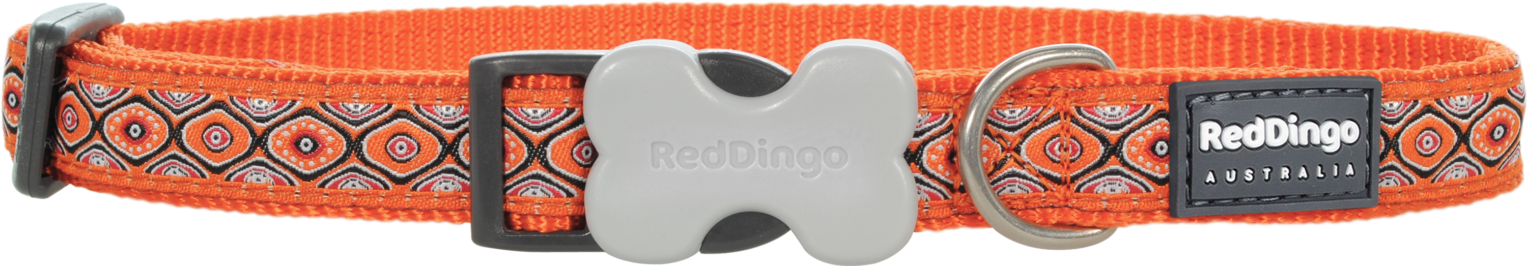 Red Dingo Halsband Snake Eyes Oranje-M 20mmx31-47cm