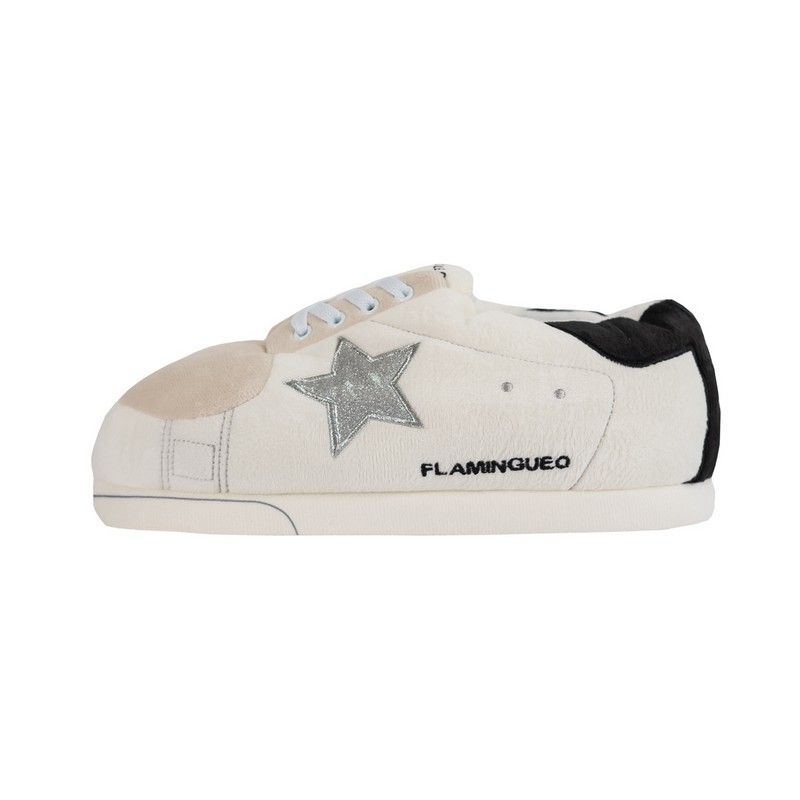 Flamingueo Pantoffels Hollywood Giant White/Silver Star - One Size