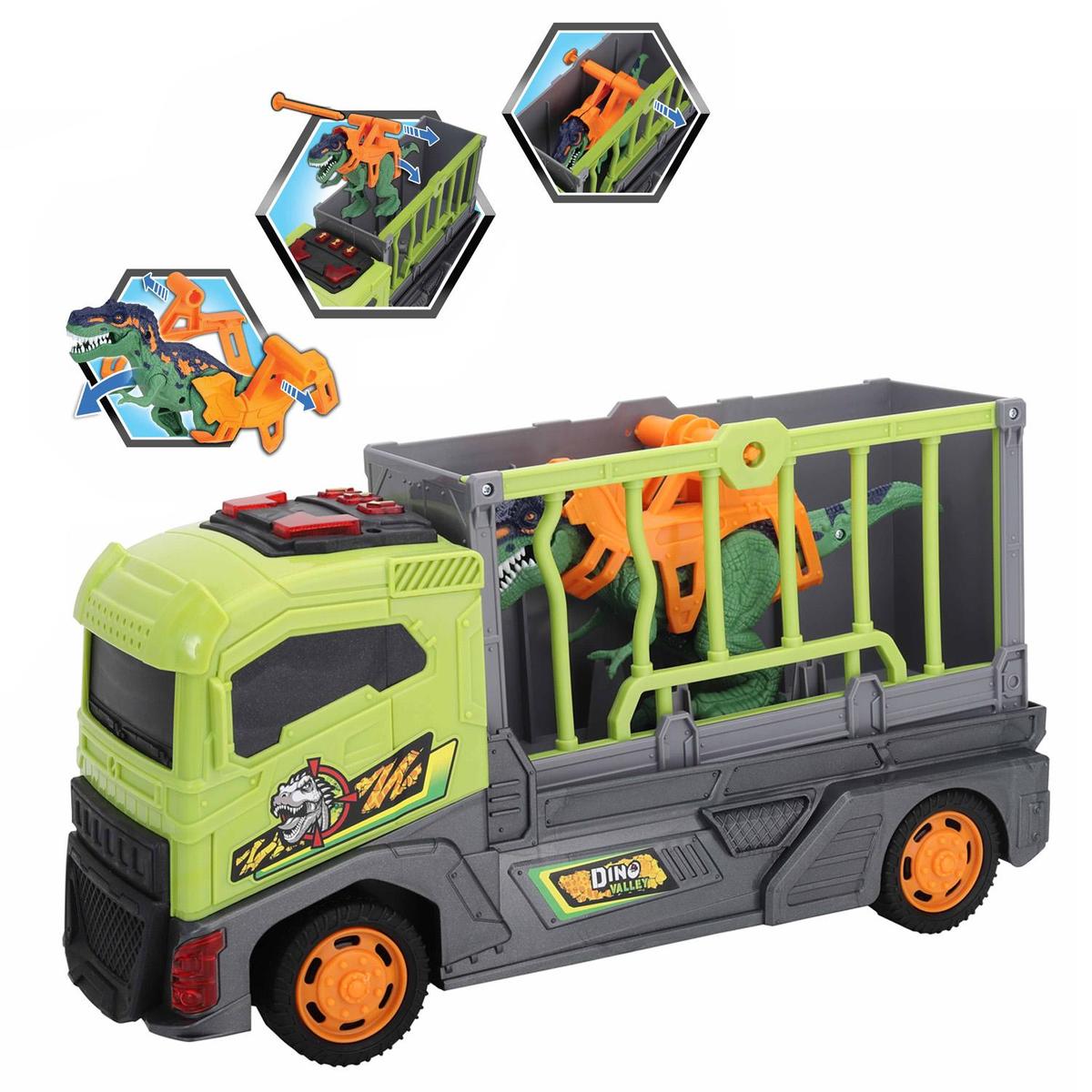 Dino Valley Dino Transportcamion met kooi, licht en geluid