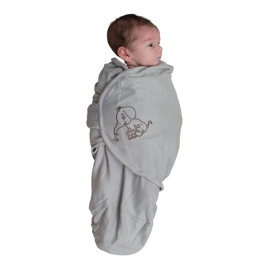 Bo Jungle Inbakerdoek B-Wrap Olifant Grijs +4 maand-6.4-10 kg