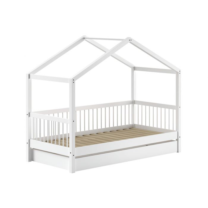 Vipack Combi Forrest Beech Beuk Wit - Huisbed 90x200 cm en Rolbed 90x190 cm